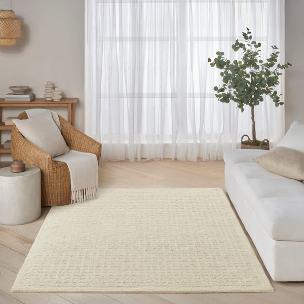nourison pure grids pgr01 ivory beige rug