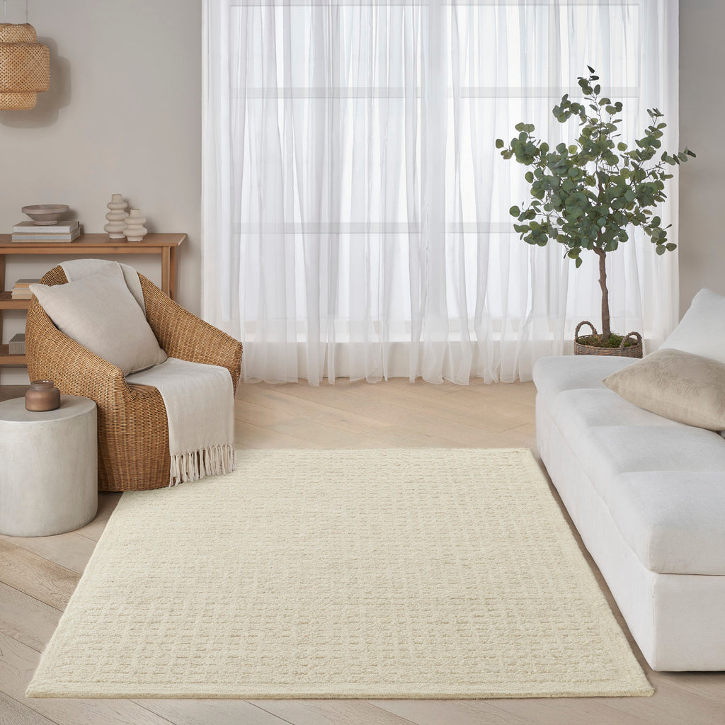 nourison pure grids pgr01 ivory beige rug
