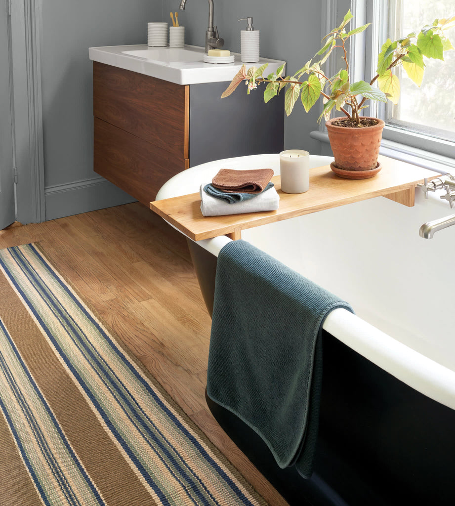 dash albert blue heron stripe da142 blue rug
