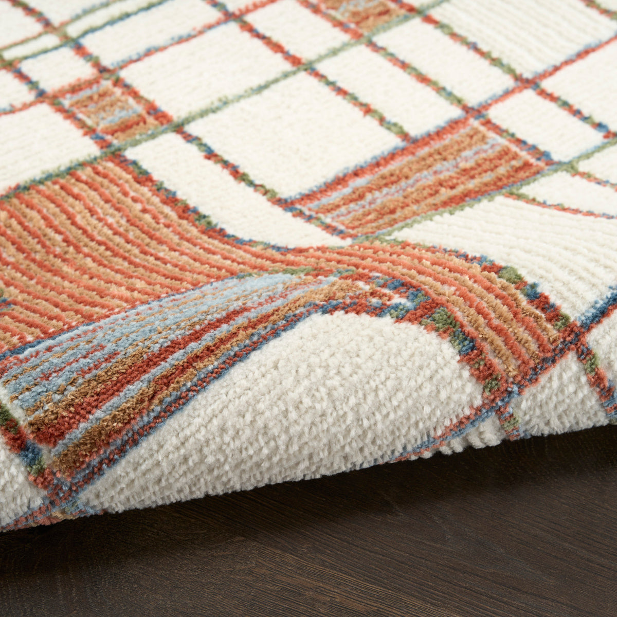 nourison nordic nrc17 ivory rust rug