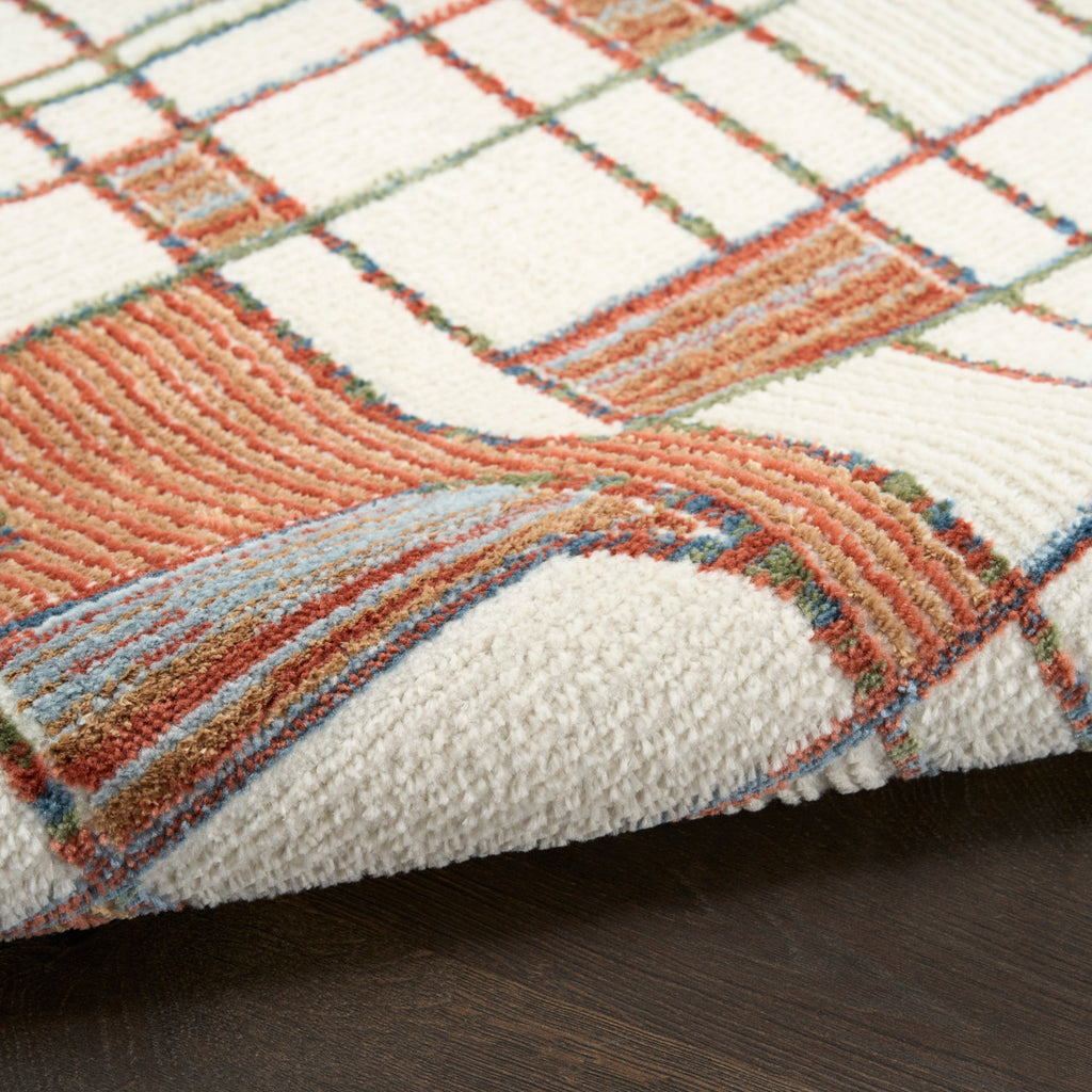 nourison nordic nrc17 ivory rust rug