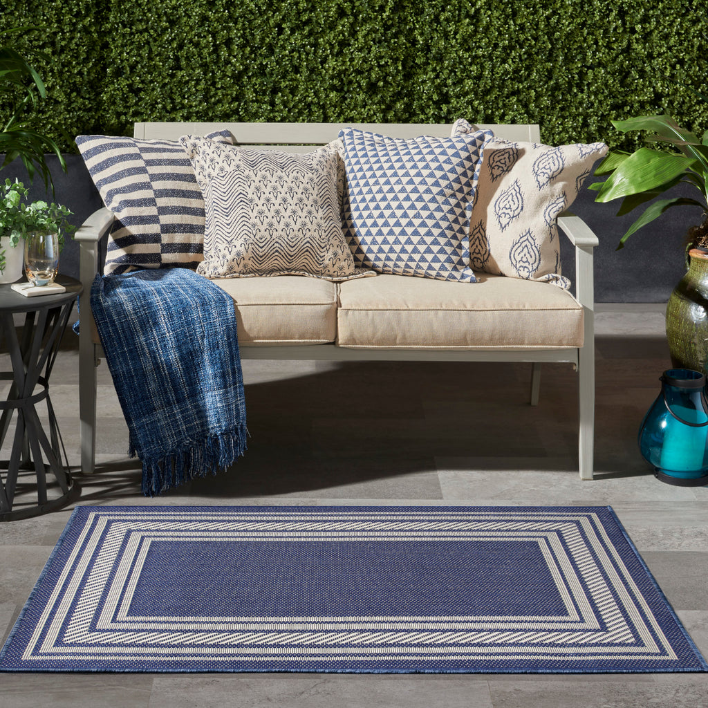 nourison horizon indoor outdoor hoz03 navy rug