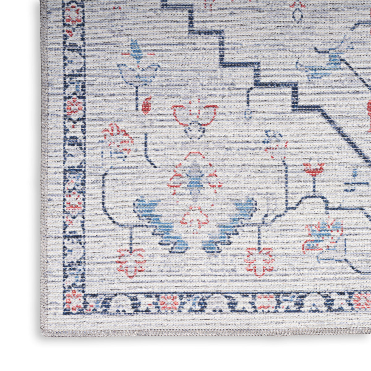 nourison new concept washables sr110 ivory blue rug