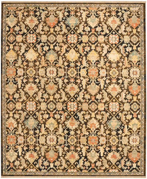 nourison antique bloom anb02 mocha multicolor rug