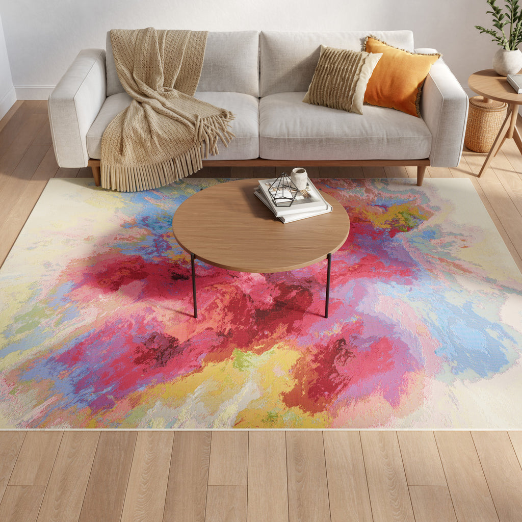 nourison color splash csp08 ivory multicolor rug