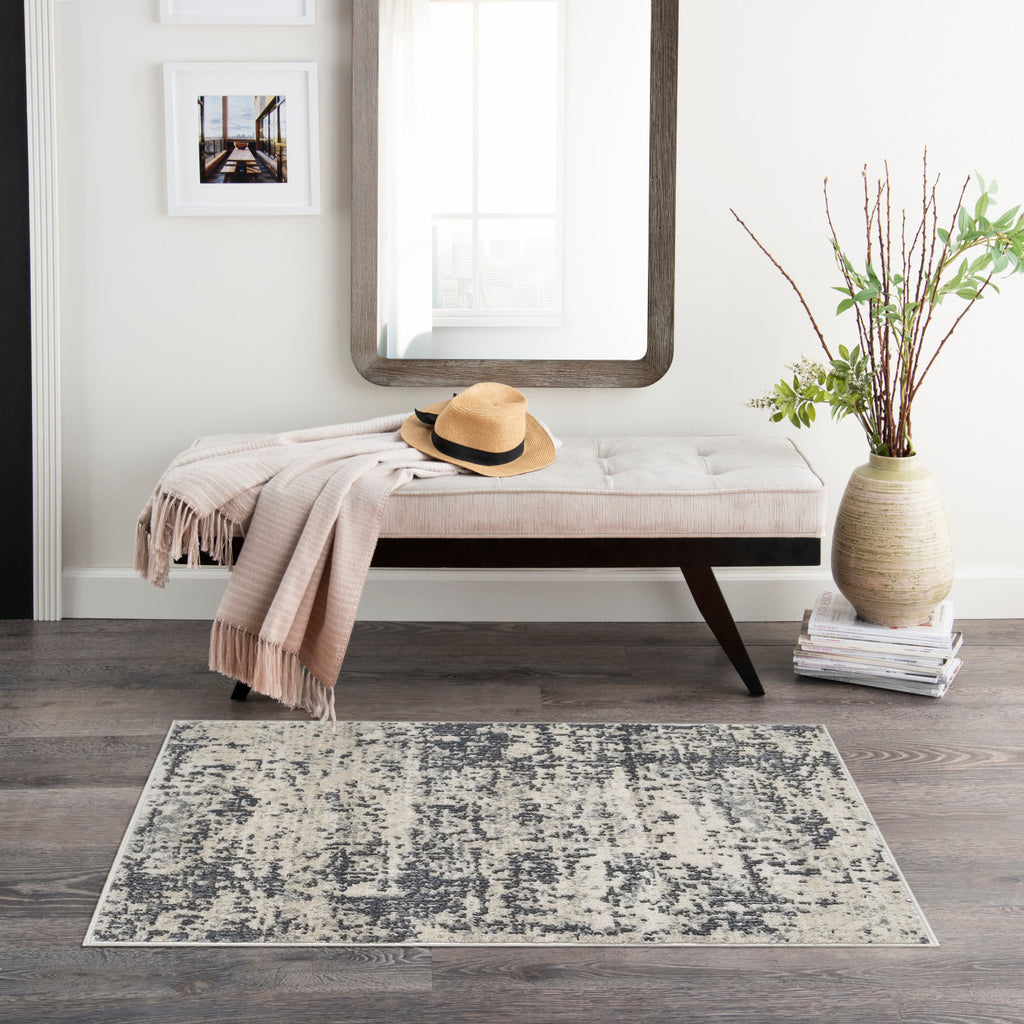 nourison quarry qua17 ivory grey rug