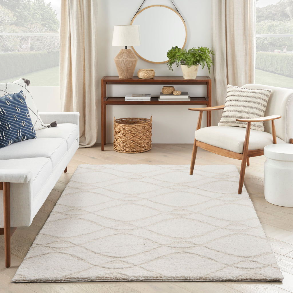nourison modern shag mmd03 ivory beige rug