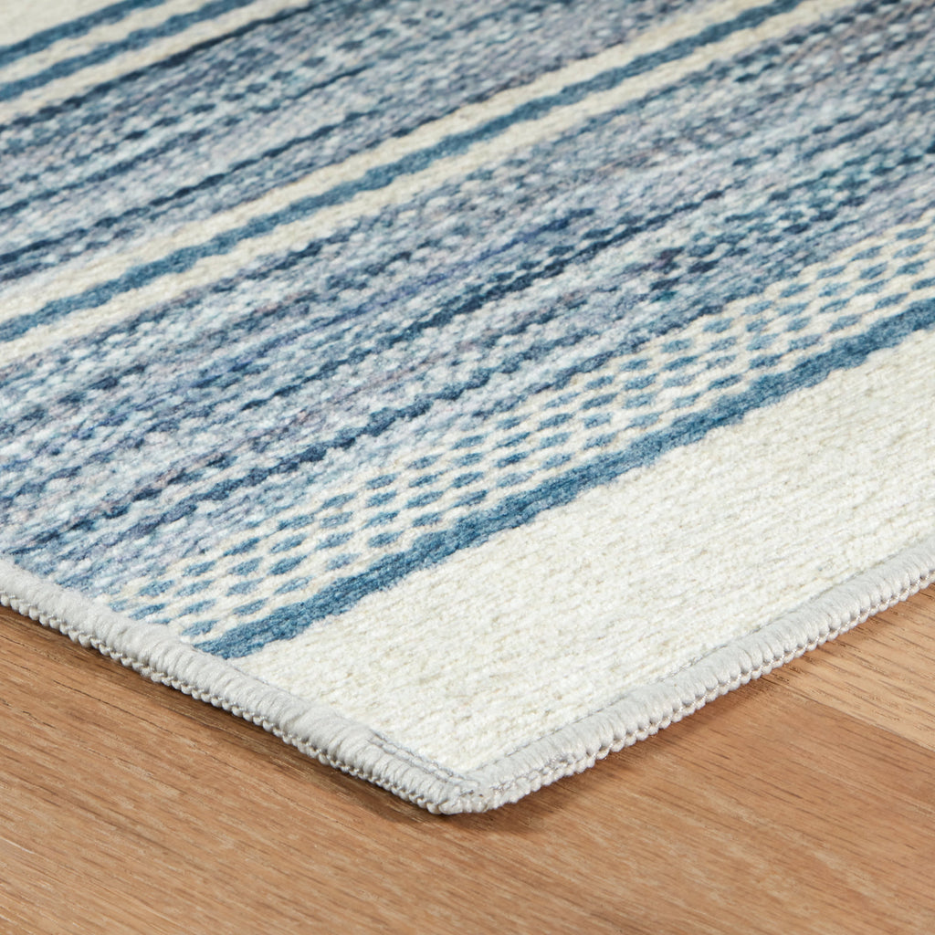 dash albert ellington stripe da2339 blue machine washable polyester rug