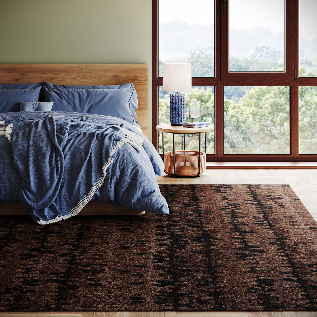 dash albert paint chip da2444 bark hand hooked wool rug