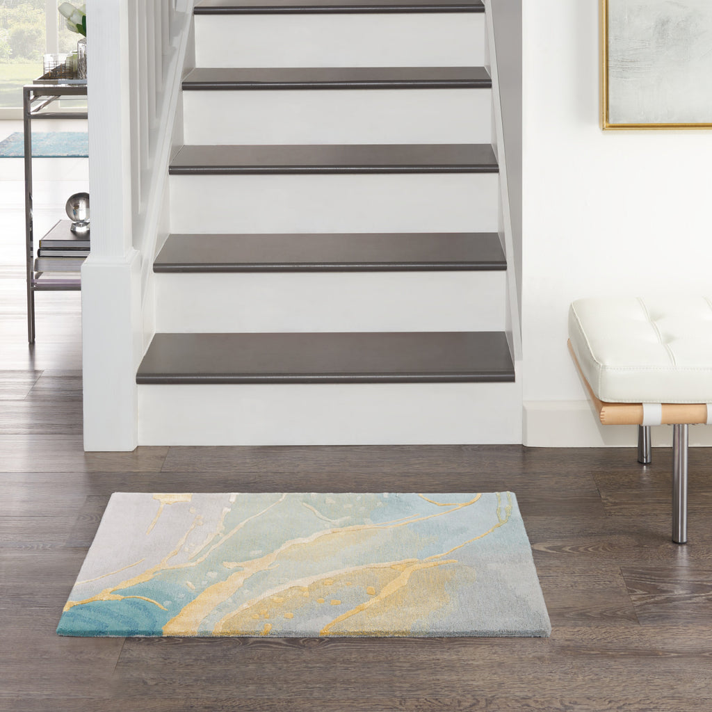 nourison prismatic prs27 grey seafoam rug