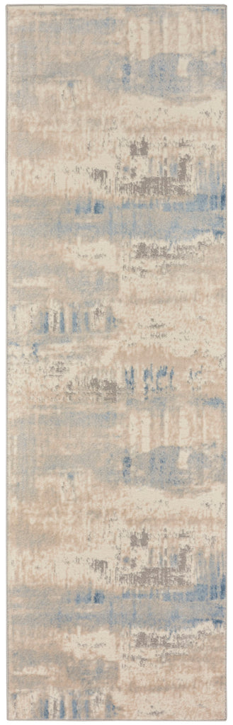 nourison solace sla07 ivory grey blue rug
