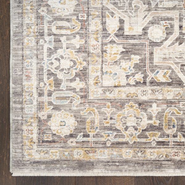 nourison antique fusion anf01 ivory charcoal rug