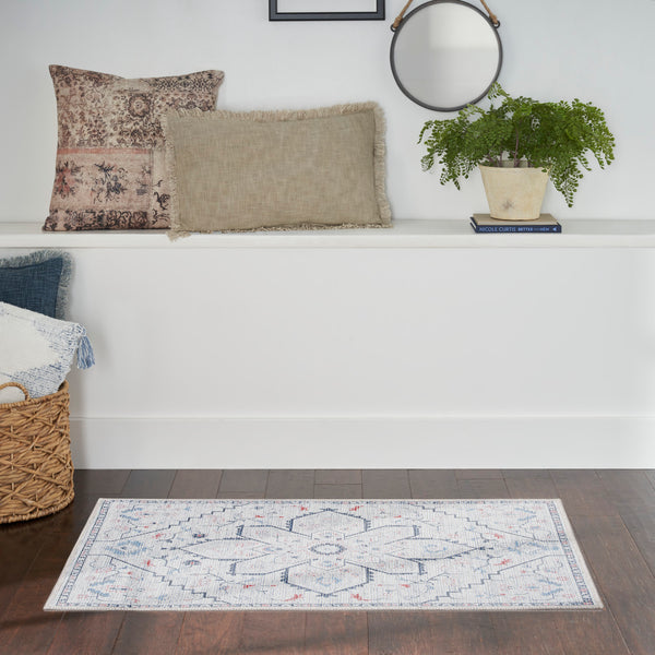 nourison new concept washables sr110 ivory blue rug