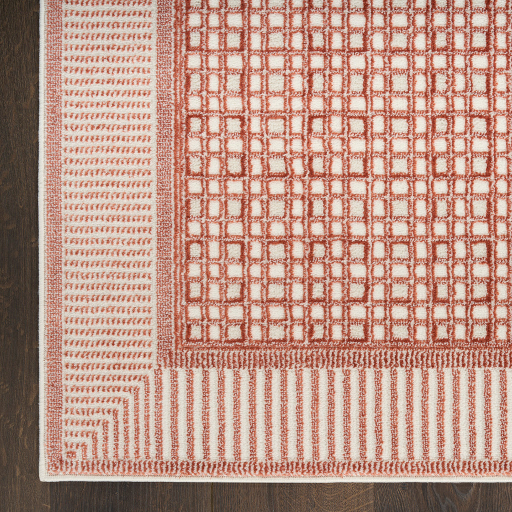 nourison nordic nrc03 brick ivory rug