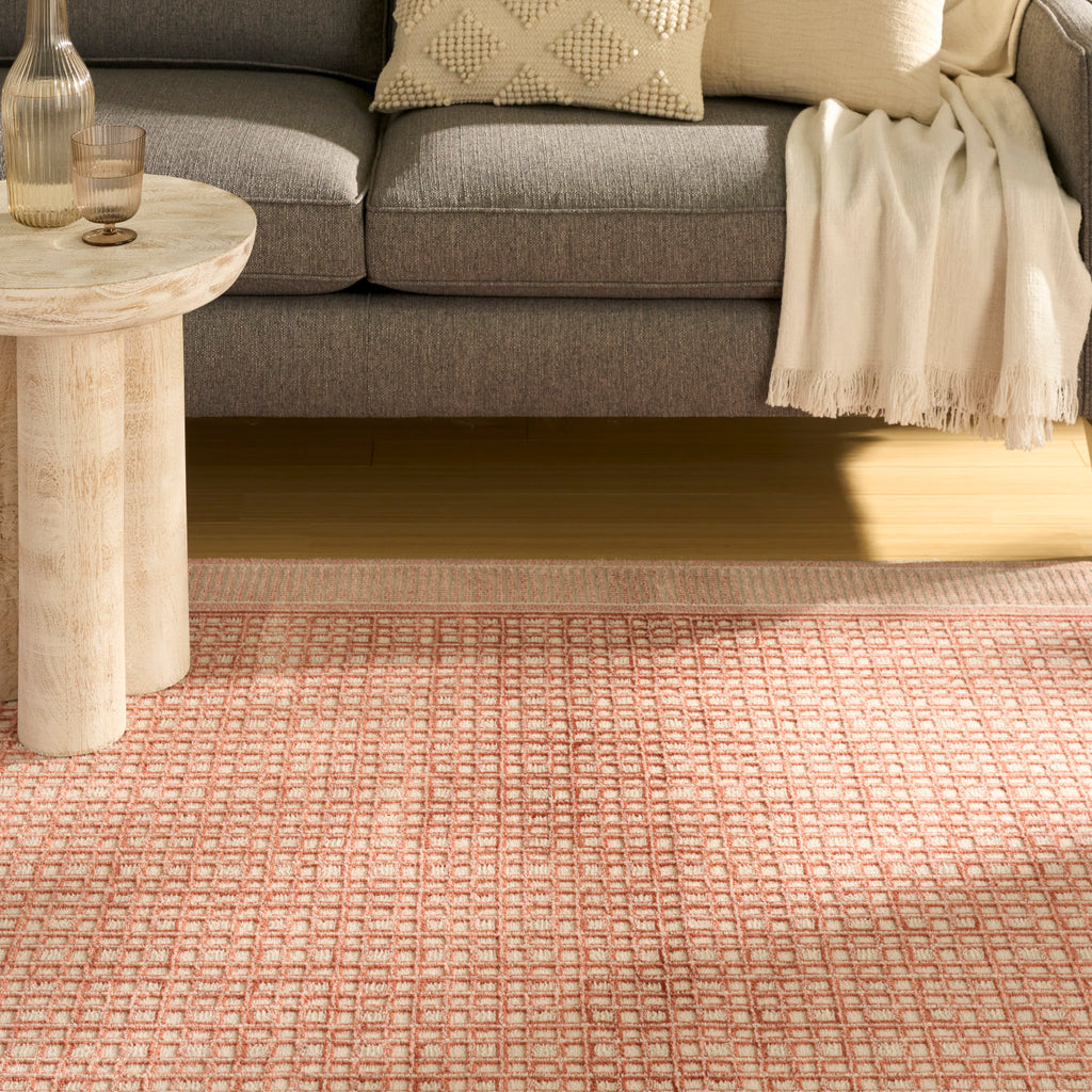 nourison nordic nrc03 brick ivory rug