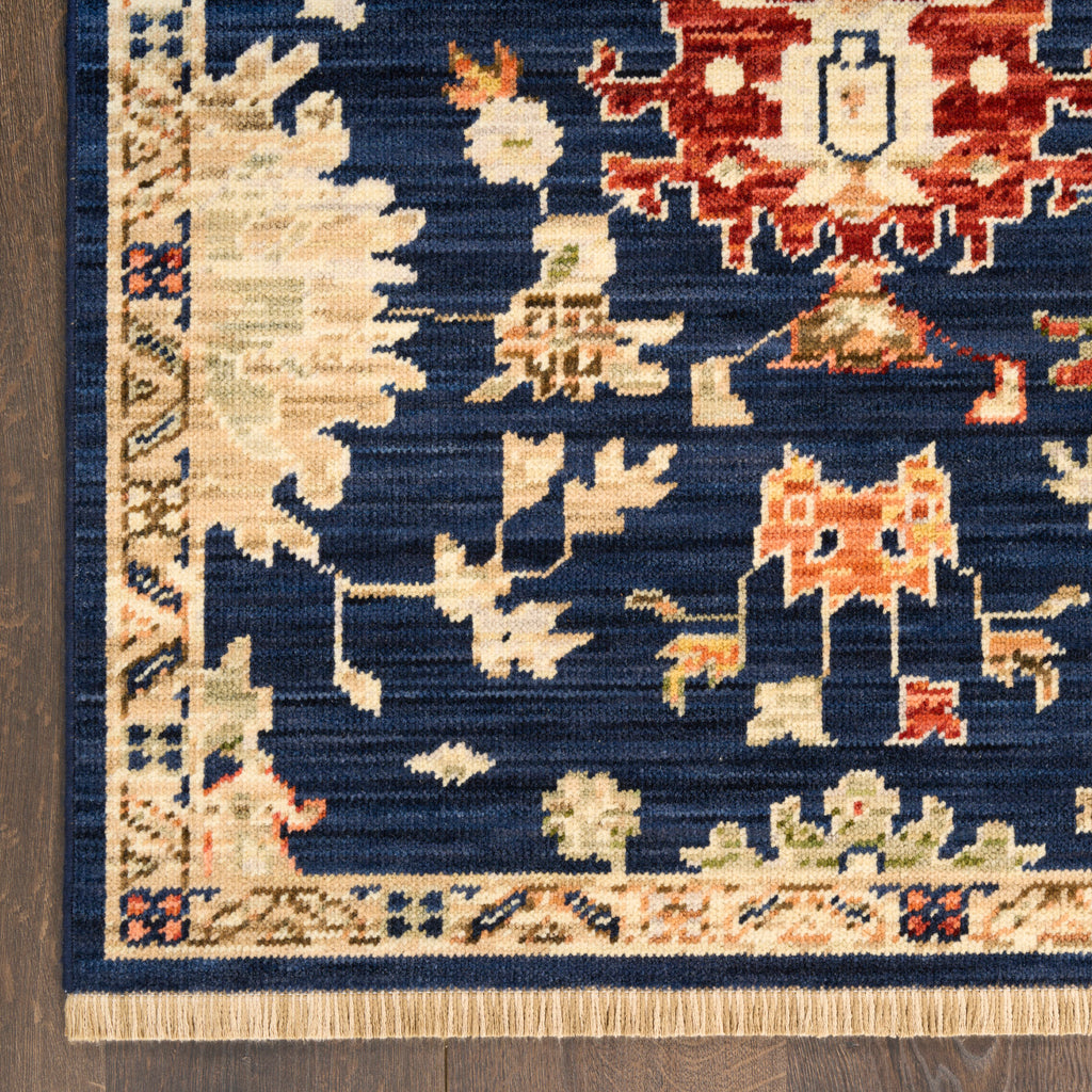 nourison antique bloom anb01 navy rug