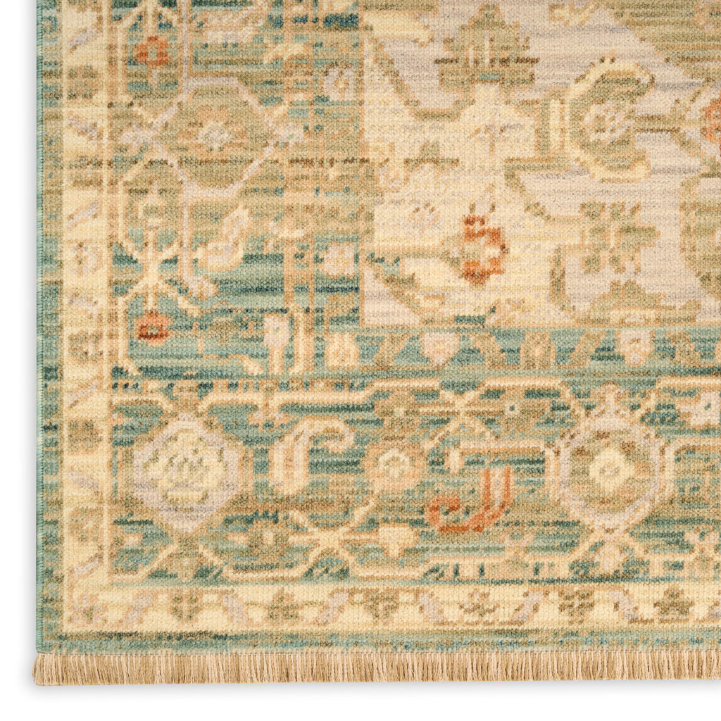 nourison antique bloom anb03 teal rug