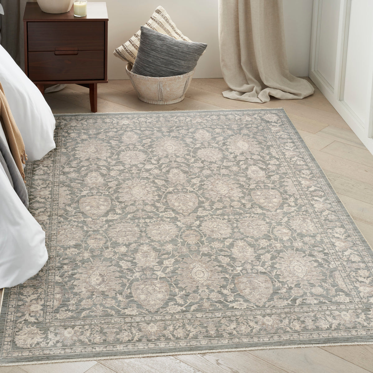 nourison shadows shw08 sage ivory rug