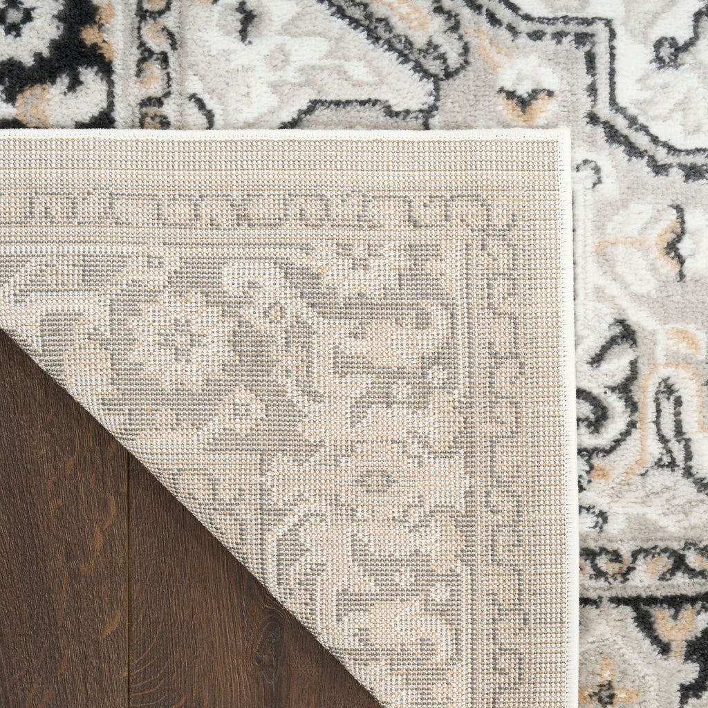 nourison dekor dek08 ivory charcoal rug