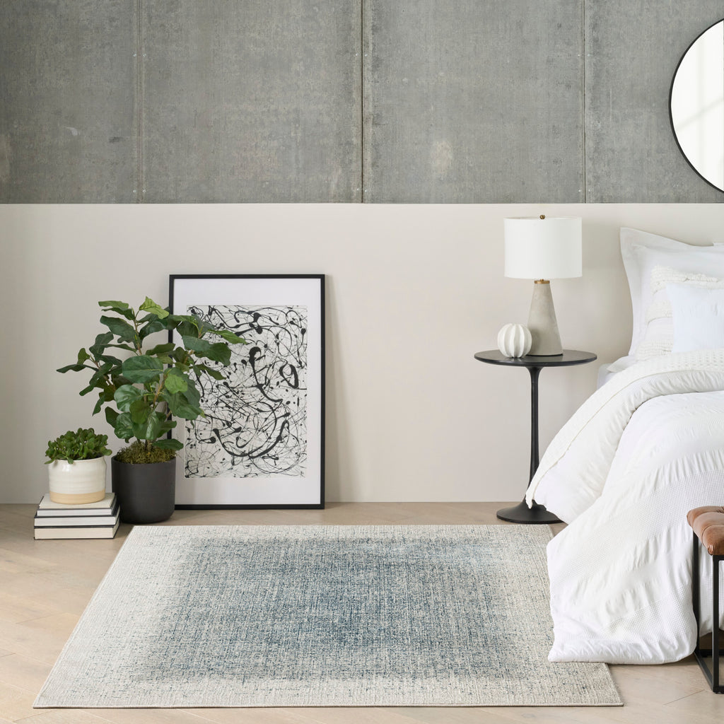 nourison grand street grn03 ivory blue rug