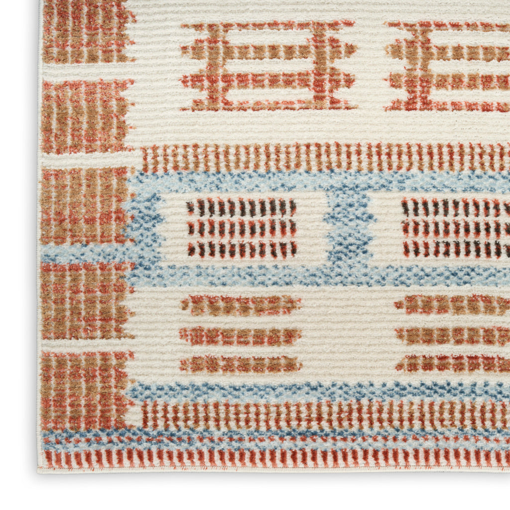 nourison nordic nrc16 ivory rust rug