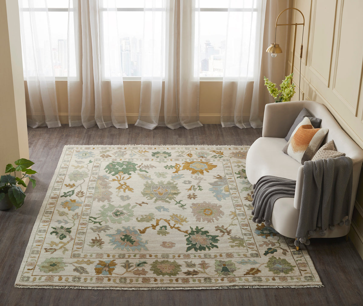 Rugs Done Right Athol AH05 Vintage Ecru / Greens