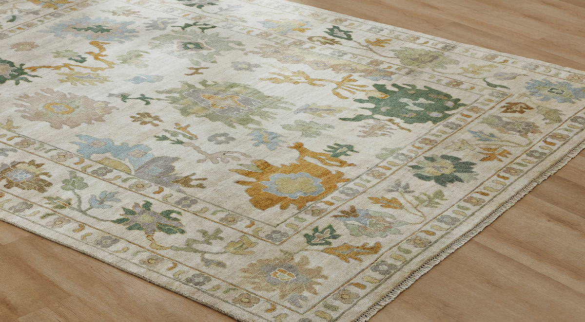 Rugs Done Right Athol AH05 Vintage Ecru / Greens