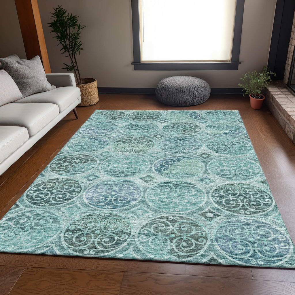 addison chantille acn738 teal rug