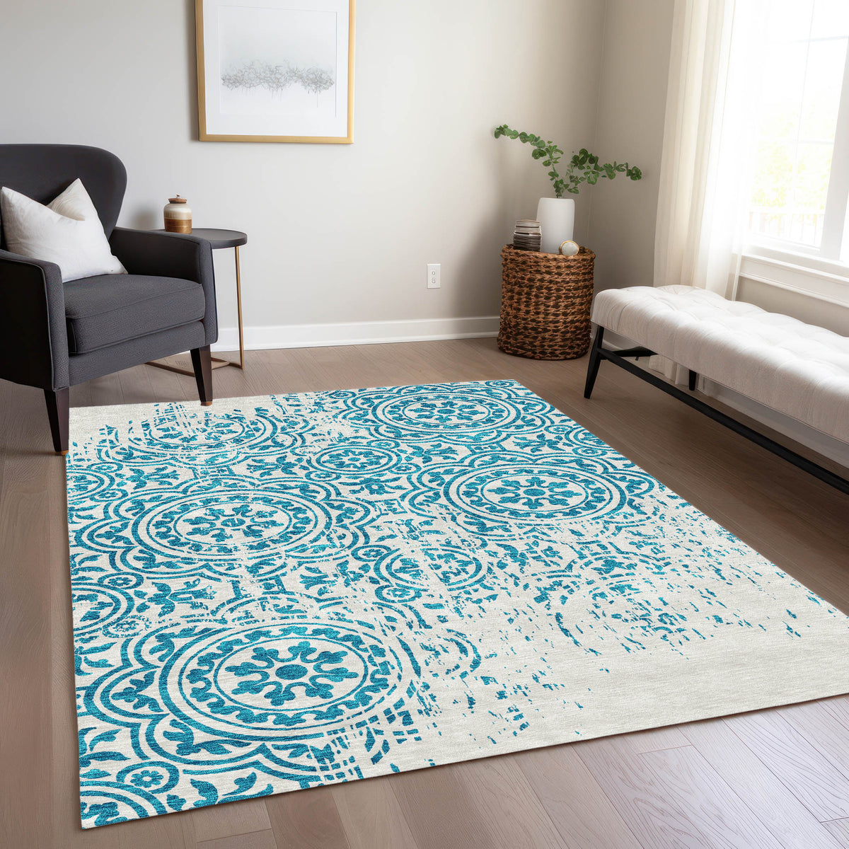addison chantille acn758 teal rug