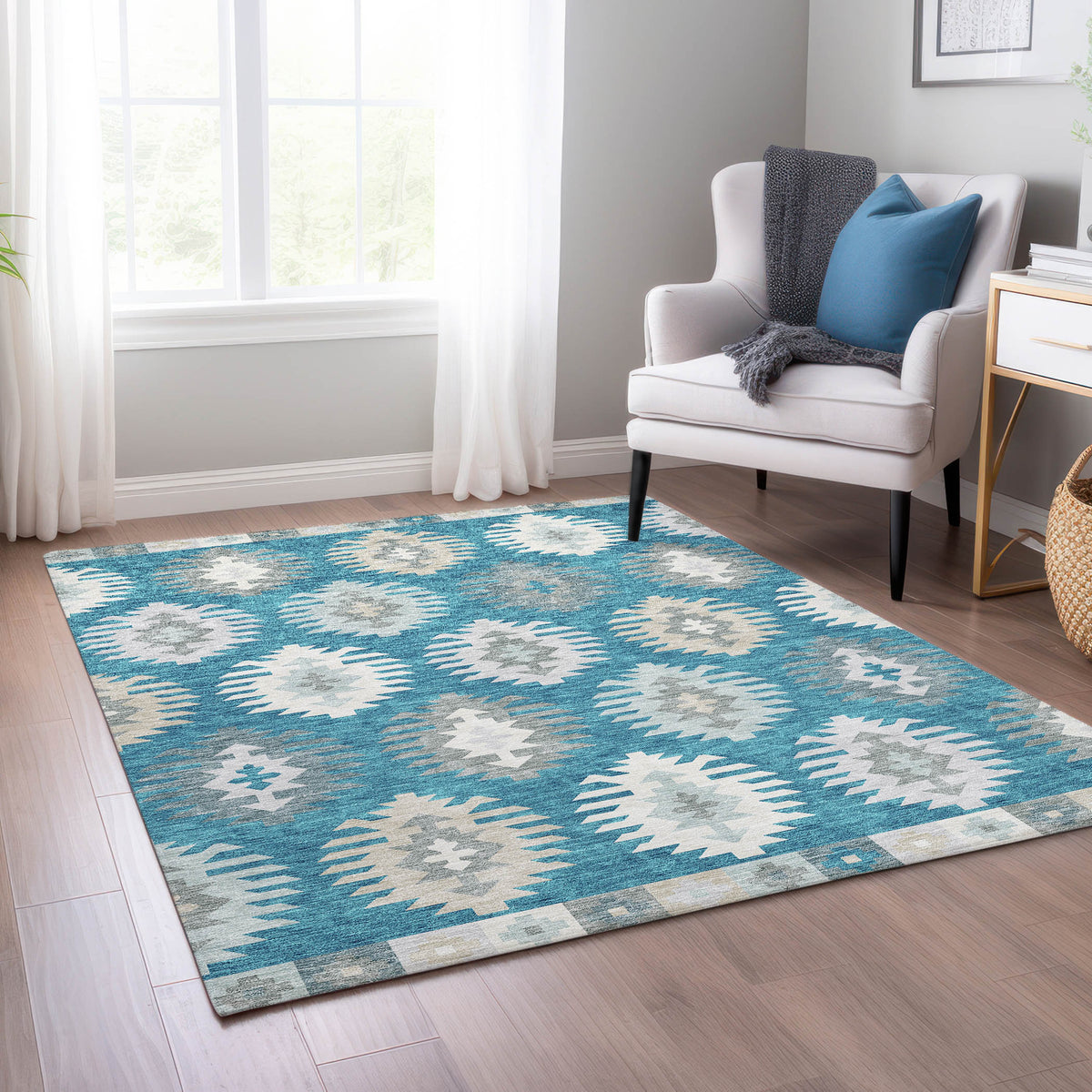 addison chantille acn983 teal rug