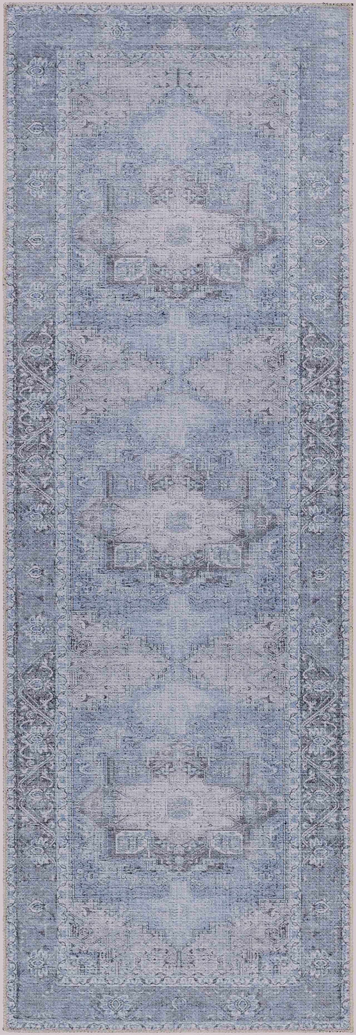 Hauteloom Rosman SAMAROSMA50 Sky Blue Machine Made Chenille-Polyester Rug