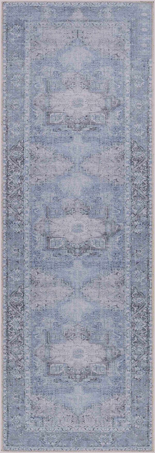 Hauteloom Rosman SAMAROSMA50 Sky Blue Machine Made Chenille-Polyester Rug