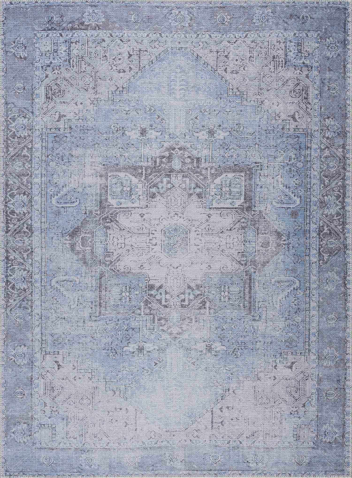 Hauteloom Rosman SAMAROSMA50 Sky Blue Machine Made Chenille-Polyester Rug