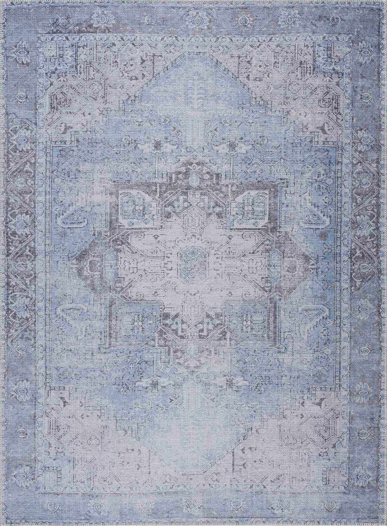 Hauteloom Rosman SAMAROSMA50 Sky Blue Machine Made Chenille-Polyester Rug