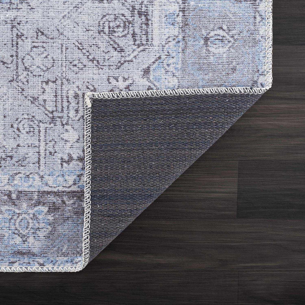 Hauteloom Rosman SAMAROSMA50 Sky Blue Machine Made Chenille-Polyester Rug