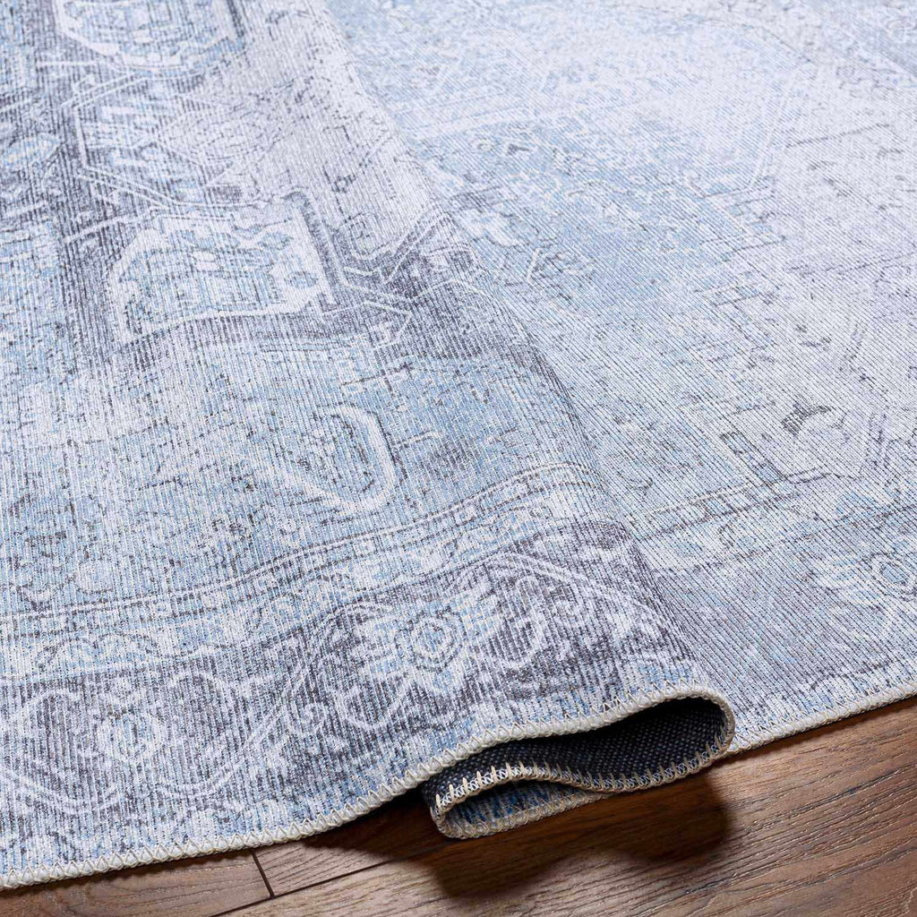 Hauteloom Rosman SAMAROSMA50 Sky Blue Machine Made Chenille-Polyester Rug