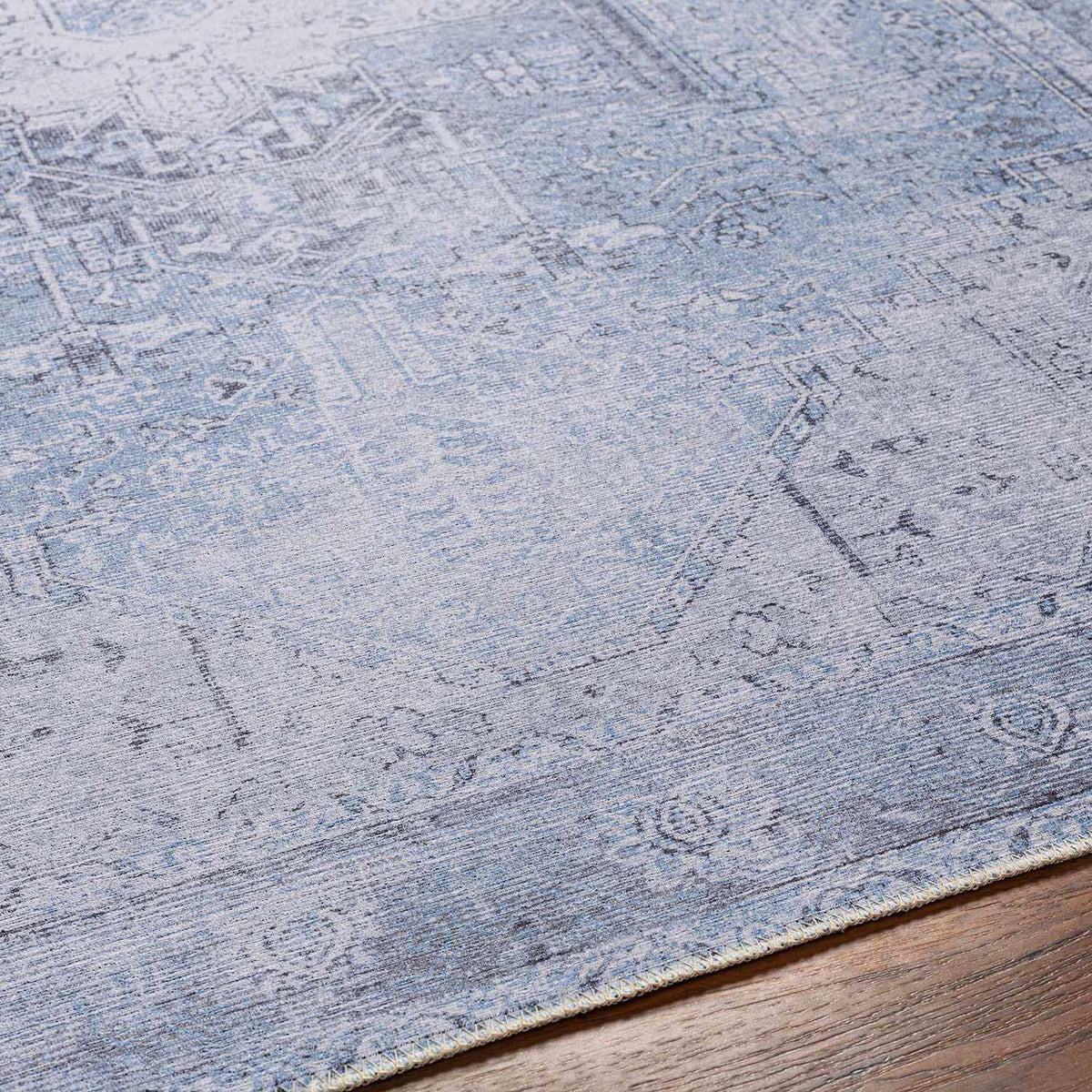 Hauteloom Rosman SAMAROSMA50 Sky Blue Machine Made Chenille-Polyester Rug