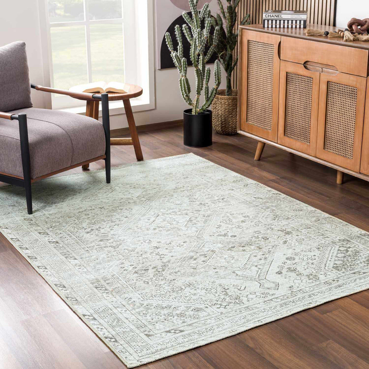 Hauteloom Barny SAMABARNYA1 Off White Machine Made Polyester Rug