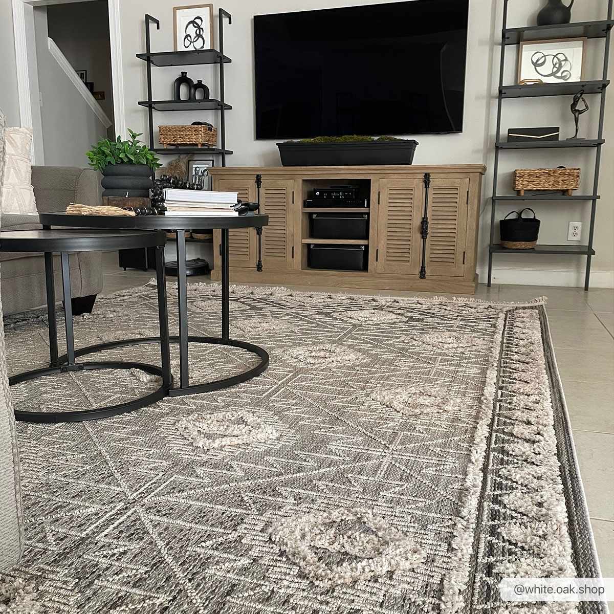 Hauteloom Agoo AGOO Charcoal Machine Made Polyester Rug