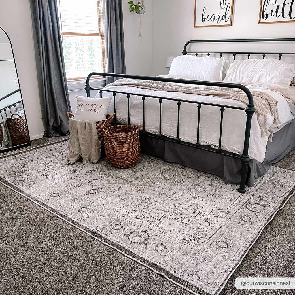 Hauteloom Anzu SAMAANZU8A1 Charcoal Machine Made Polyester Rug