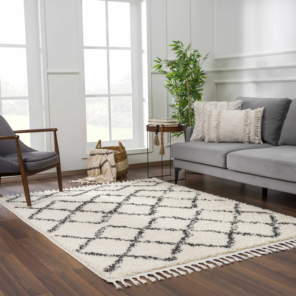 Hauteloom Wallagrass WAL Charcoal Machine Made Polypropylene Rug