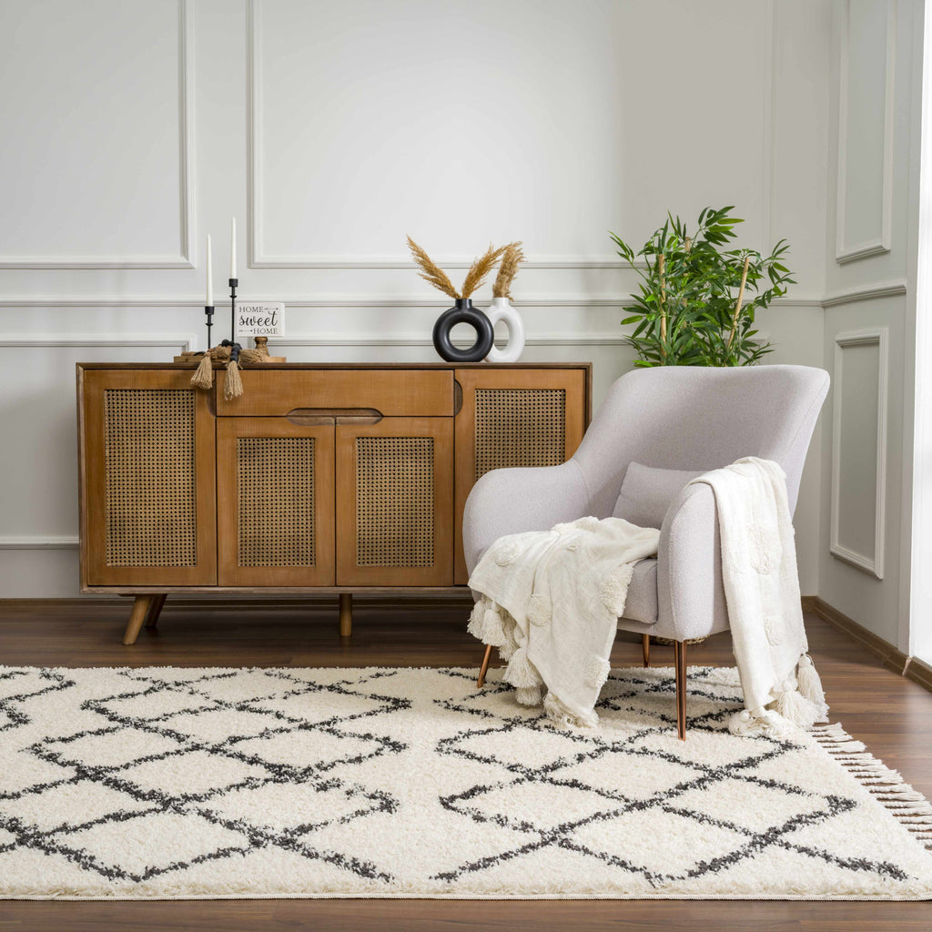 Hauteloom Wallagrass WAL Charcoal Machine Made Polypropylene Rug