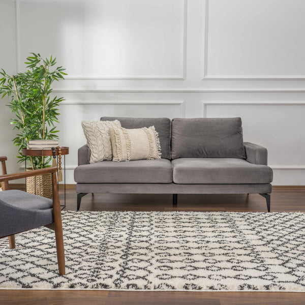 Hauteloom Munich MUNIC Charcoal Machine Made Polypropylene Rug
