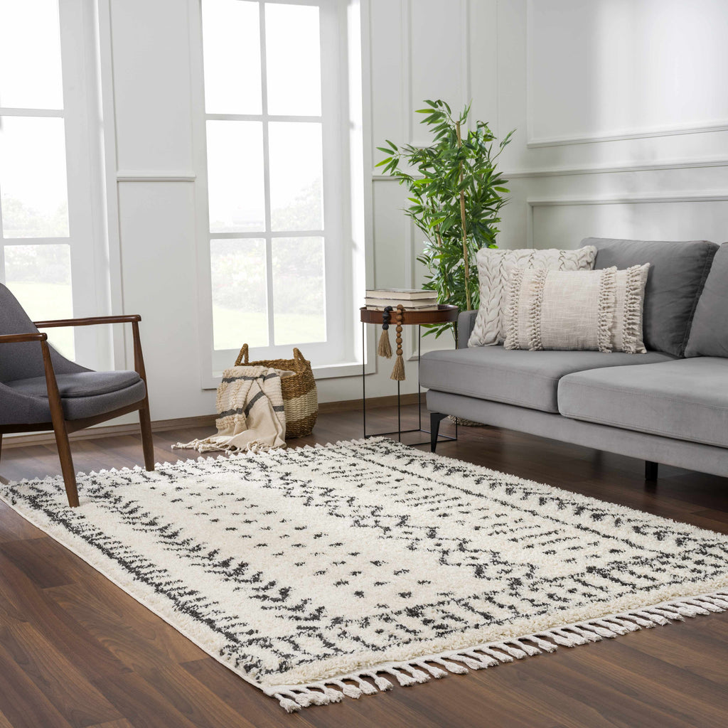 Hauteloom Hauppauge HAUP Charcoal Machine Made Polypropylene Rug