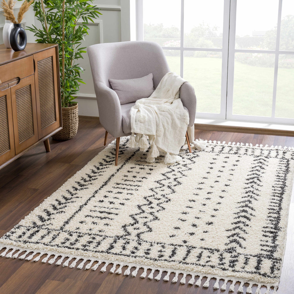 Hauteloom Hauppauge HAUP Charcoal Machine Made Polypropylene Rug