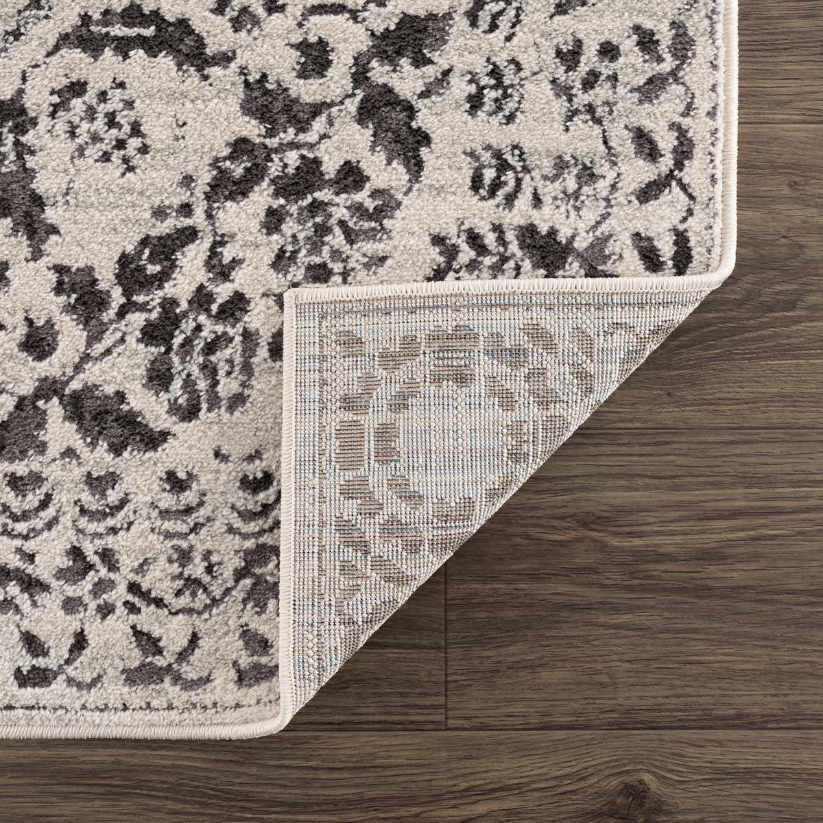 Hauteloom Megargel MEG Charcoal Machine Made Polypropylene Rug
