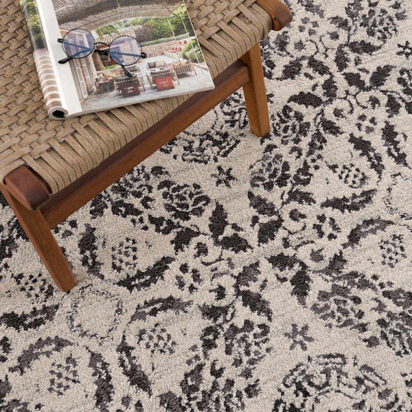 Hauteloom Megargel MEG Charcoal Machine Made Polypropylene Rug