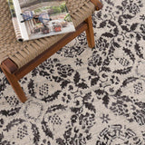 Hauteloom Megargel MEG Charcoal Machine Made Polypropylene Rug