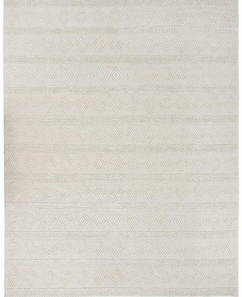 Hauteloom Bolinger BLNG White Woven/Flatwoven Wool Rug