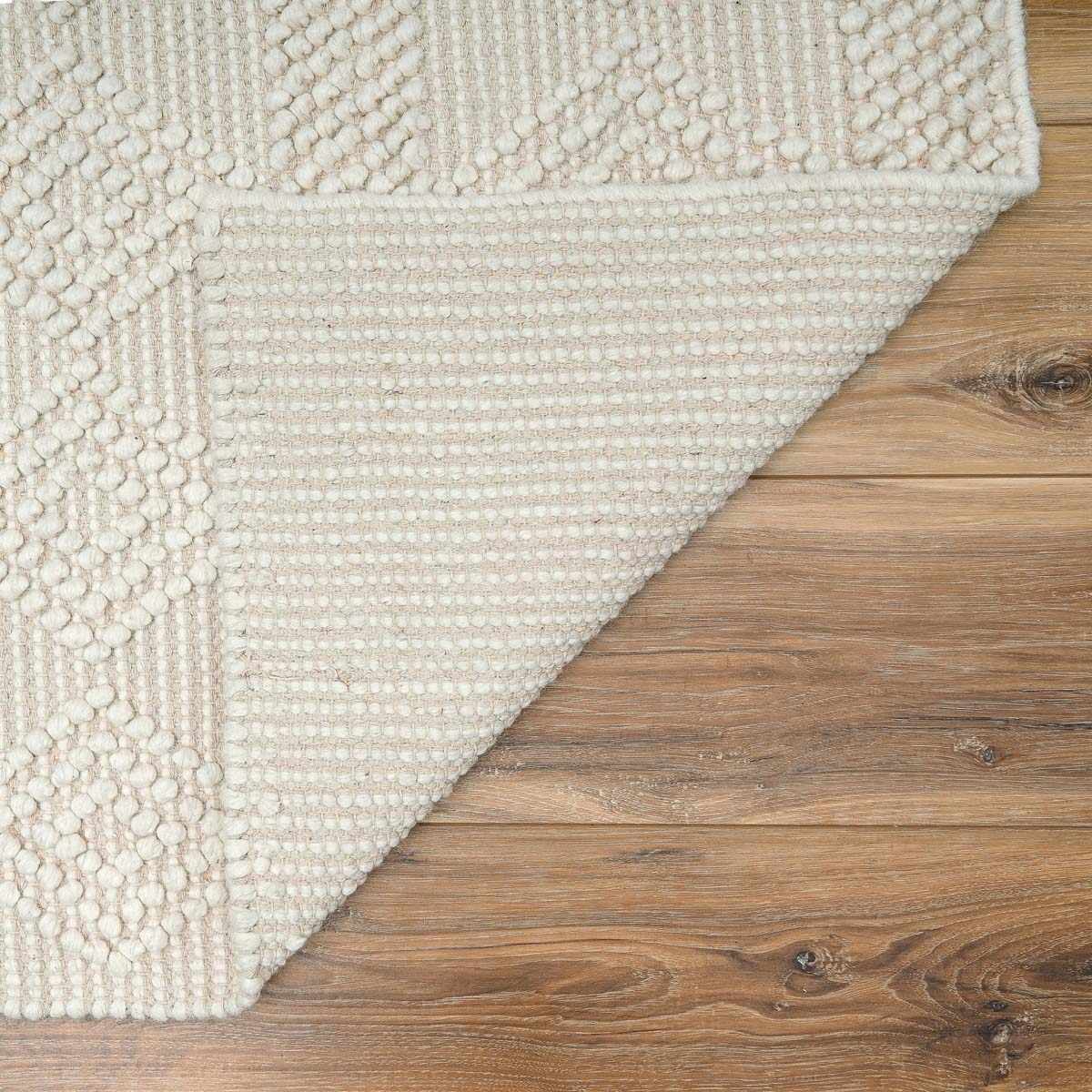 Hauteloom Bolinger BLNG White Woven/Flatwoven Wool Rug